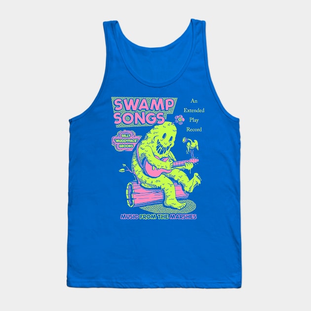 Swamp Songs - Black/Neon Tank Top by Meganpalmer